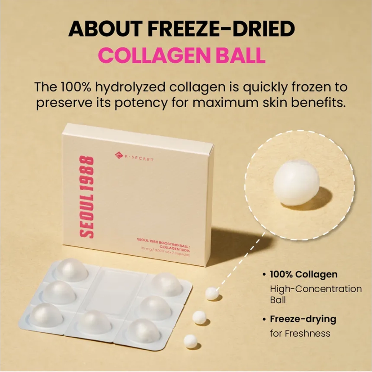 SEOUL 1998 Collagen Boosting Ball – 100% Pure Collagen 35mg