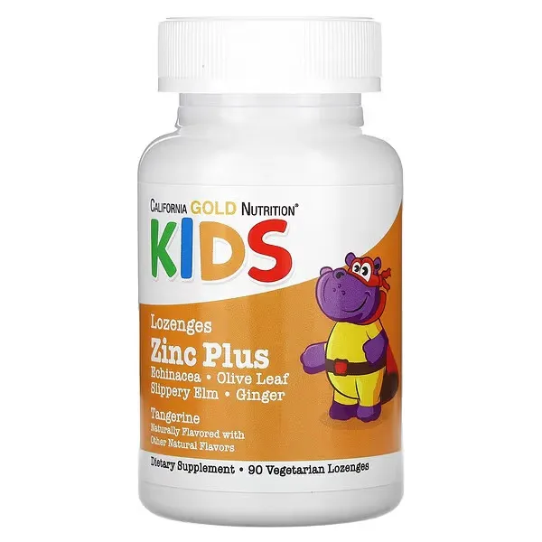 [898220022786] California Gold Nutrition Kids Lozenges Zinc Plus 90 Vegetarian Lozenges