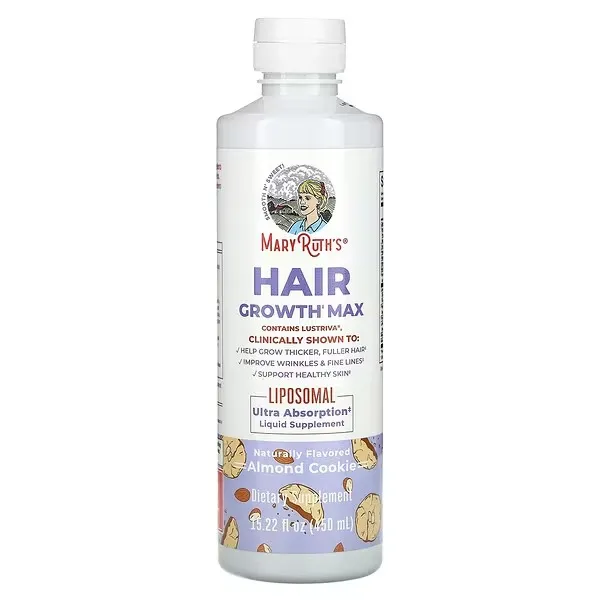 [810104622363] MaryRuth Organics Hair Growth Max Liposomal Liquid Supplement – Almond Cookie Flavor 450ml