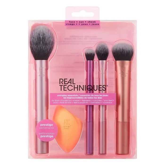 [079625017861] Real Techniques Everyday Essentials 5-Piece Makeup Brush & Sponge Set