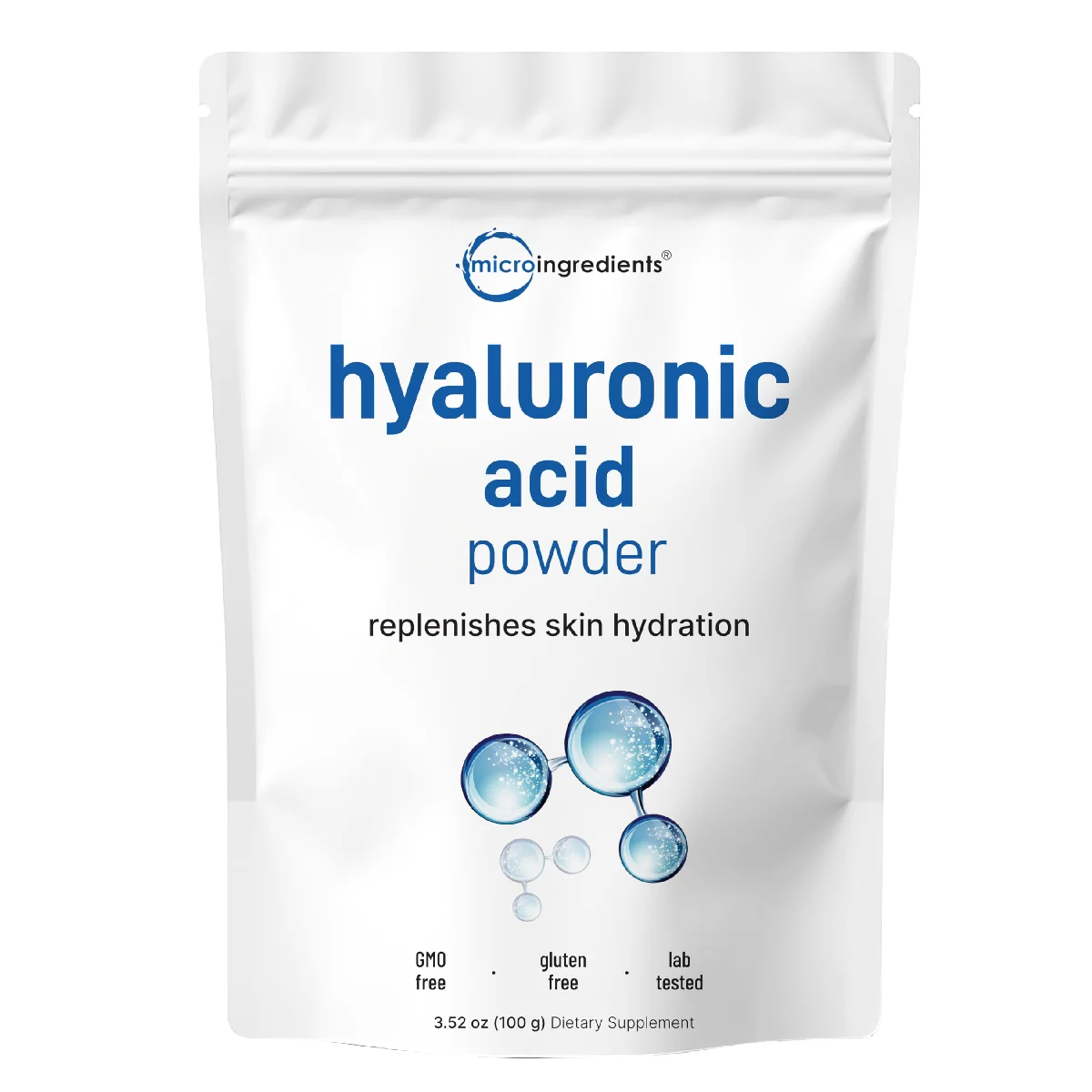 [850074438380] Micro Ingredients Hyaluronic Acid Powder 100g – Skin Hydration Support