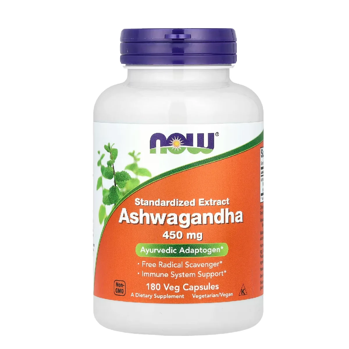 [733739045935] NOW Foods Ashwagandha 450mg – 180 Vegetarian Capsules
