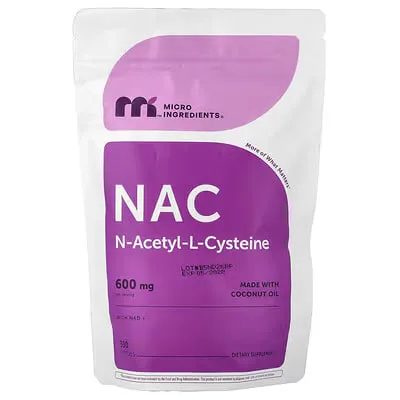 [850069023195] Micro Ingredients NAC N-Acetyl-L-Cysteine 600mg + NAD Supplement with Coconut & MCT Oil – 300 Softgels