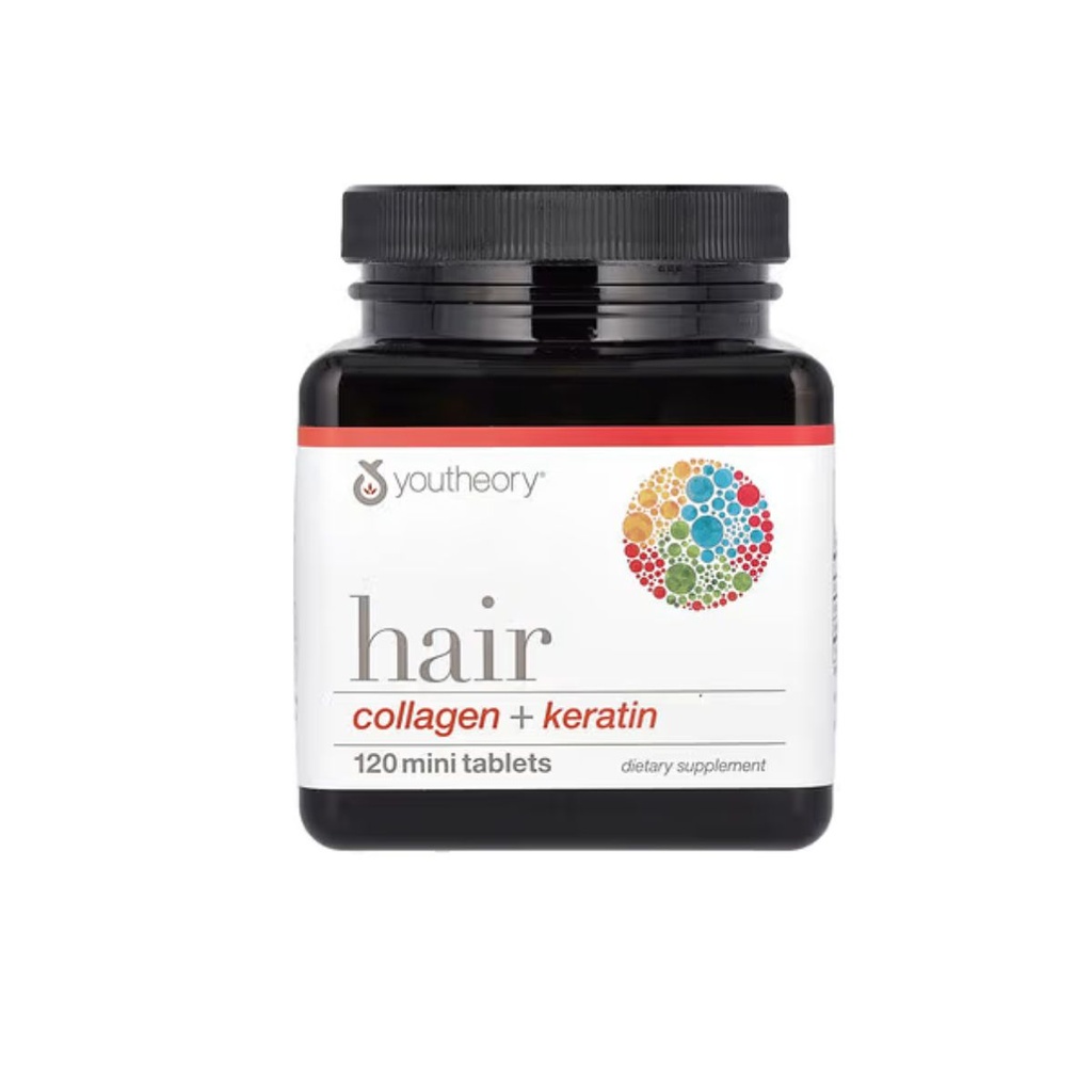 [850502007843] Youtheory Hair Collagen + Keratin – 120 Mini Tablets
