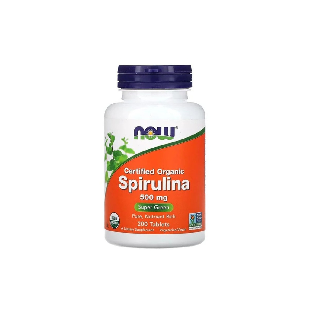 [733739026989] NOW Spirulina 500mg - 200 Tablets