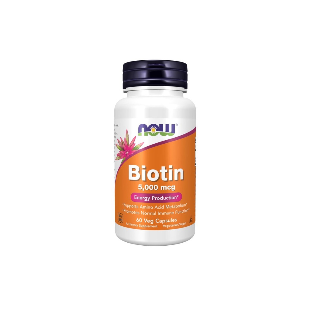 [733739004710] NOW Biotin 5,000 mcg 60 Veg Capsules