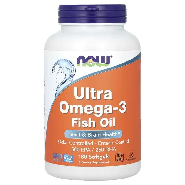 [733739016621] NOW Foods Ultra Omega-3 Fish Oil 180 Softgels