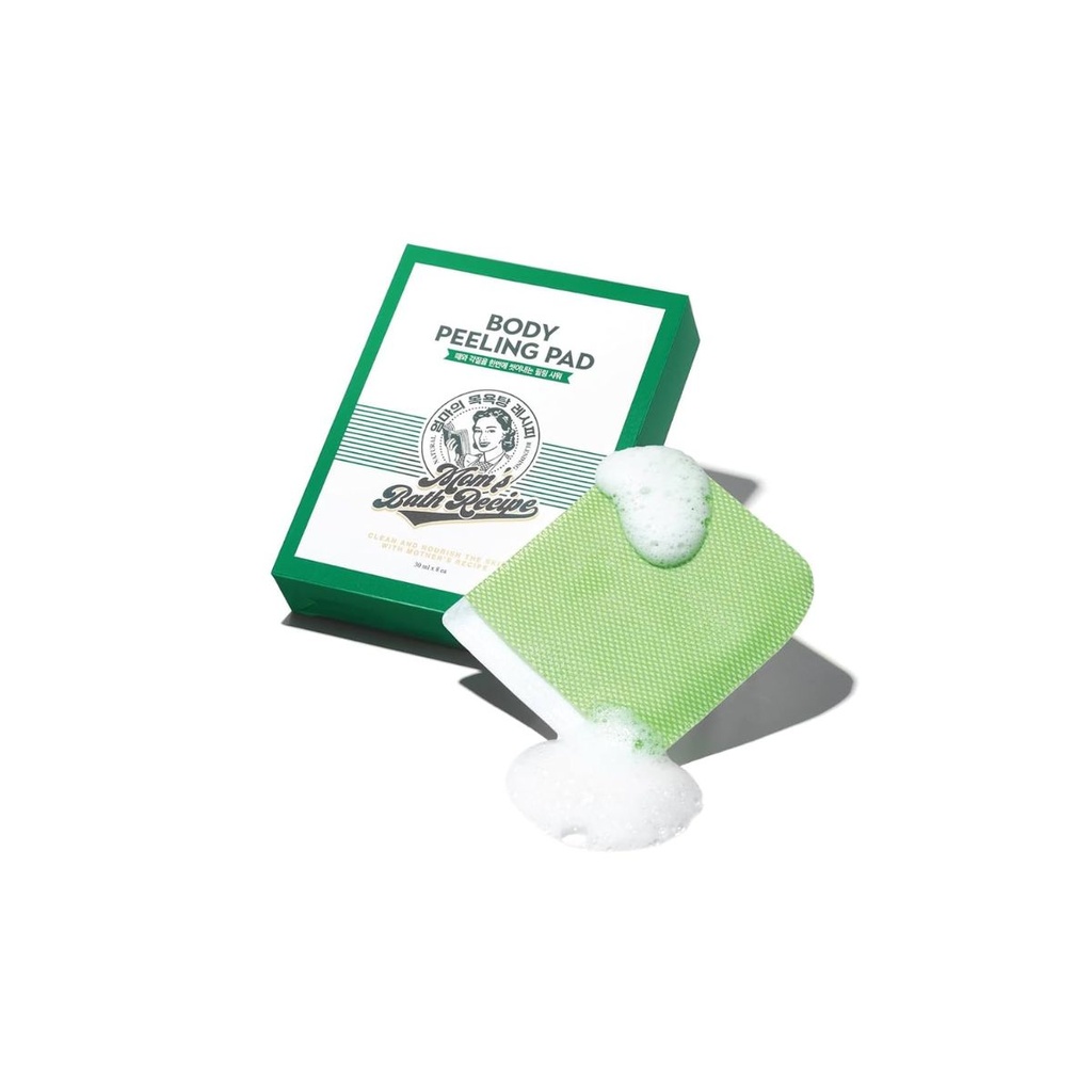 [8809596939570] Mom's Bath Recipe Body Peeling Pad – Original pad 8 Sheets (Green)