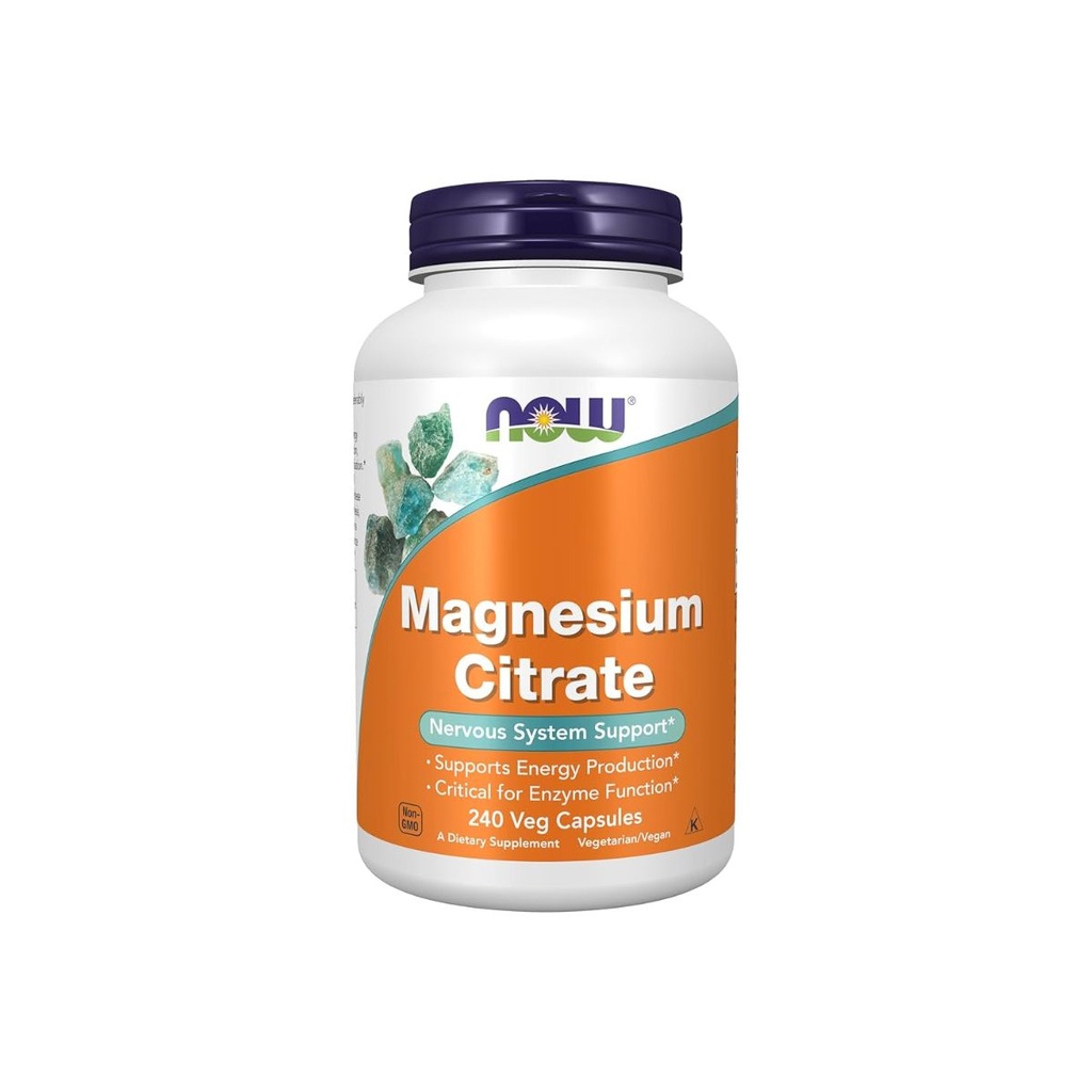 [733739012968] NOW Magnesium Citrate 240 Veg Capsules
