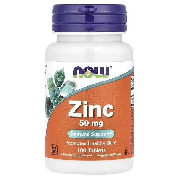 [733739015204] NOW Foods Zinc 50 mg Immune Support &amp; Healthy Skin – 100 Tablets