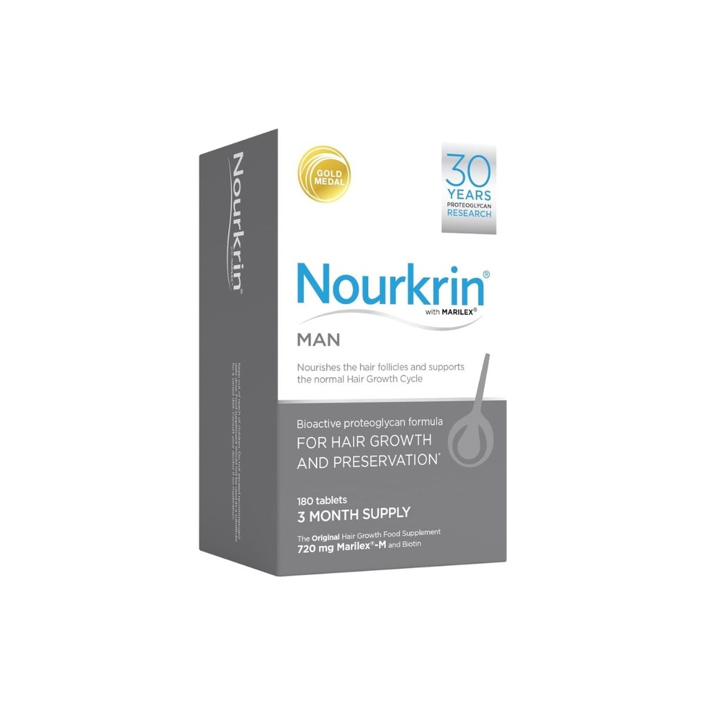 [5707725104017] Nourkrin with Marilex Man –Hair Growth Supplement – 180 Tablets 3 Month Supply
