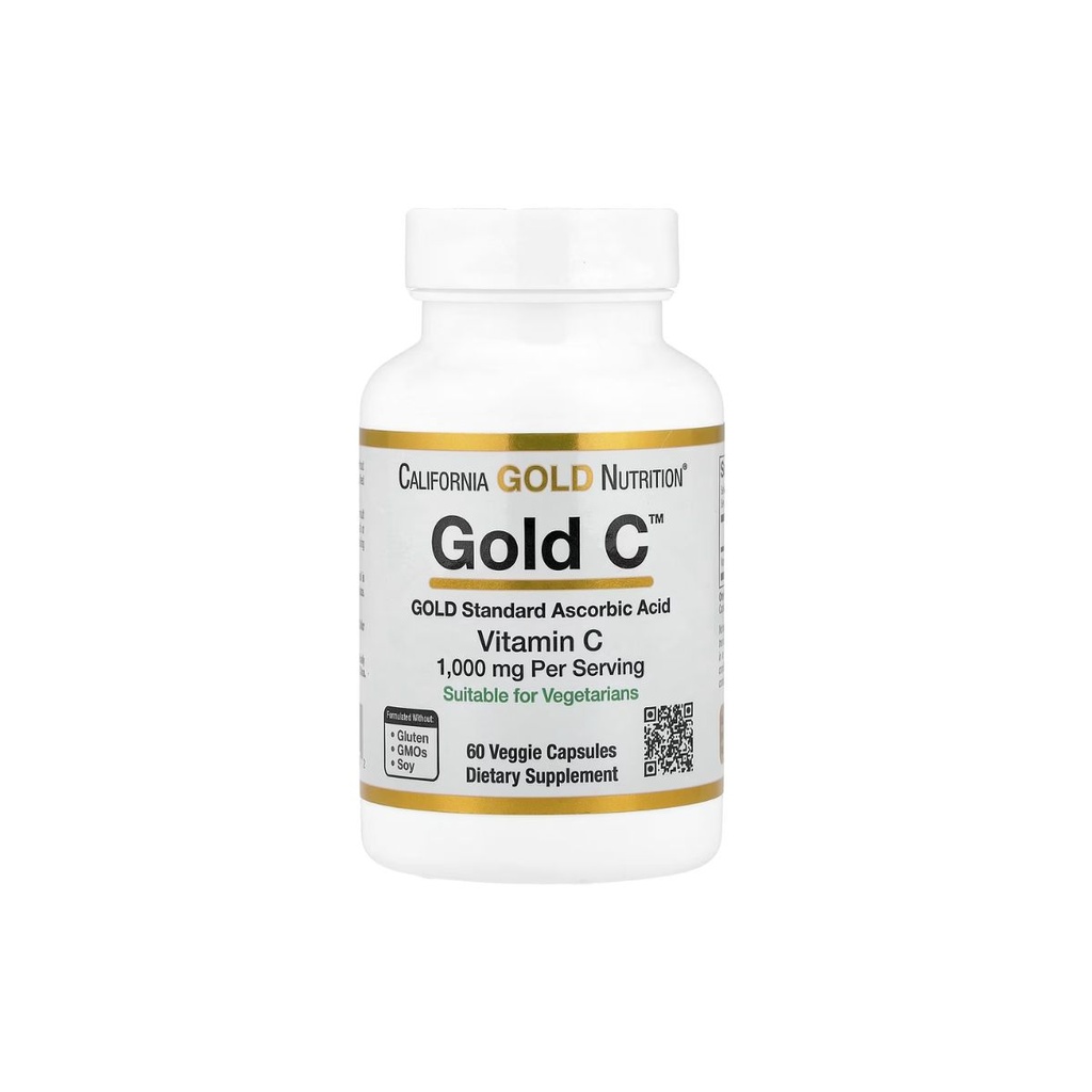 [898220009312] California Gold Nutrition Gold C – Gold Standard Ascorbic Acid Vitamin C – 1,000 mg – 60 Veggie Capsules