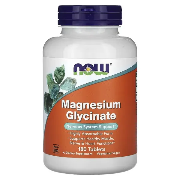 [733739012890] NOW Magnesium Glycinate 180 Tablets