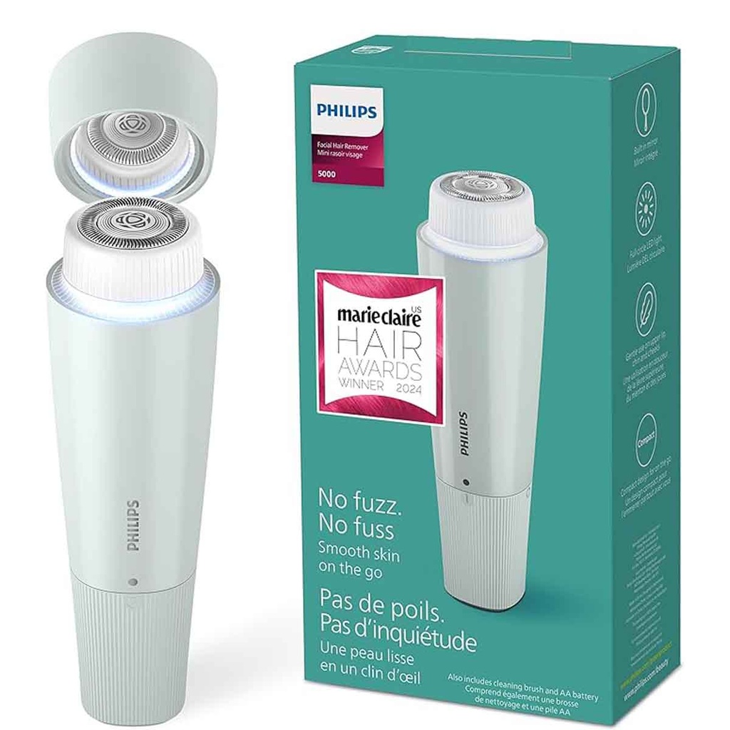 [75020103918] Philips Facial Hair Remover Mini 5000 No Fuzz No Fuss