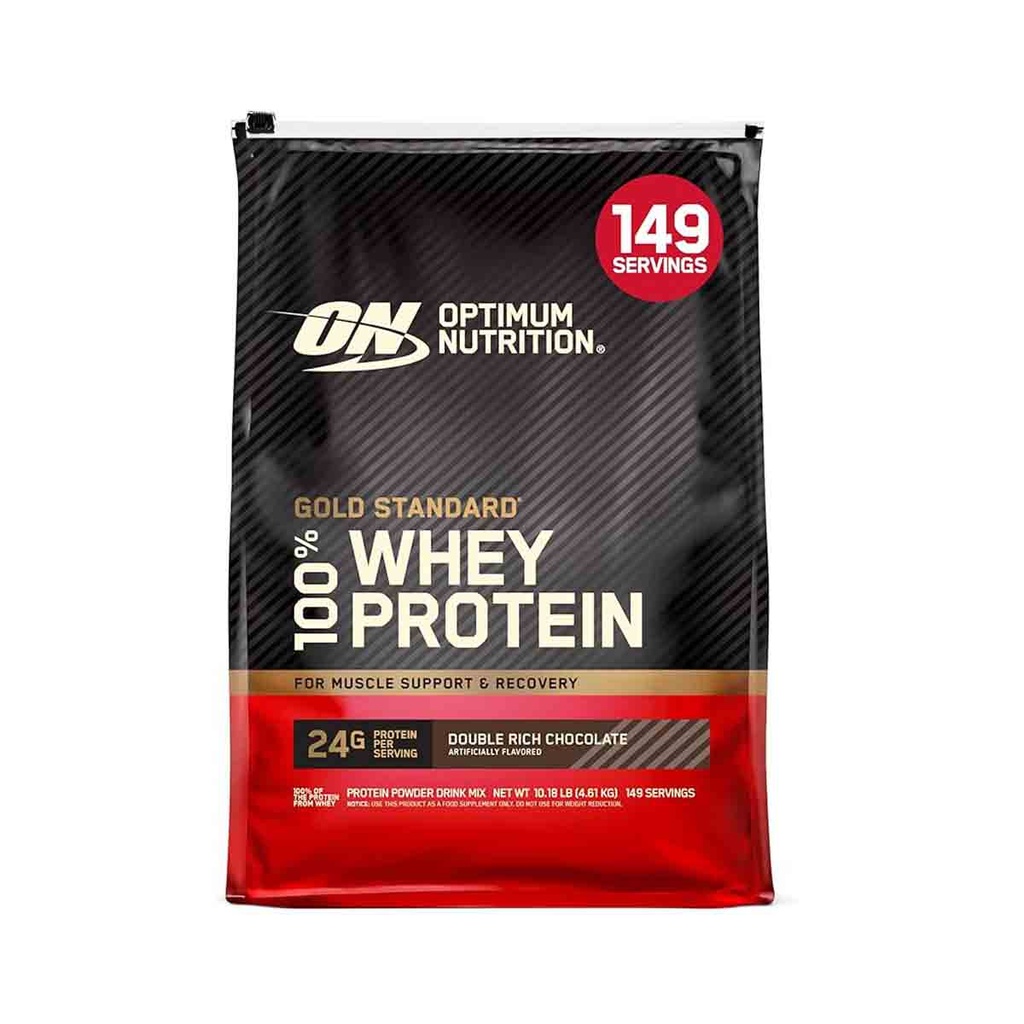 [748927028713] Optimum Nutrition Gold Standard 100% Whey Protein 10 lb Double Rich Chocolate