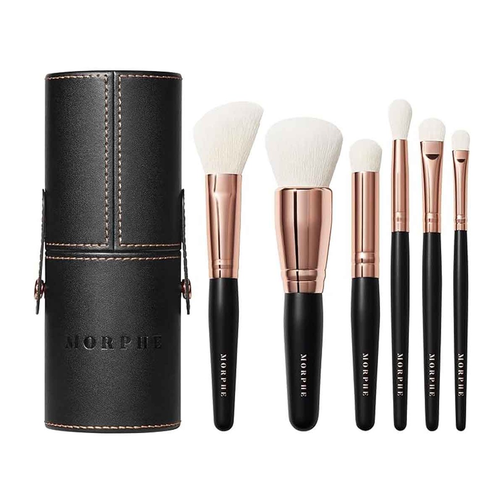 [192608238623] Morphe Rose Away 6-Piece Travel Brush Set
