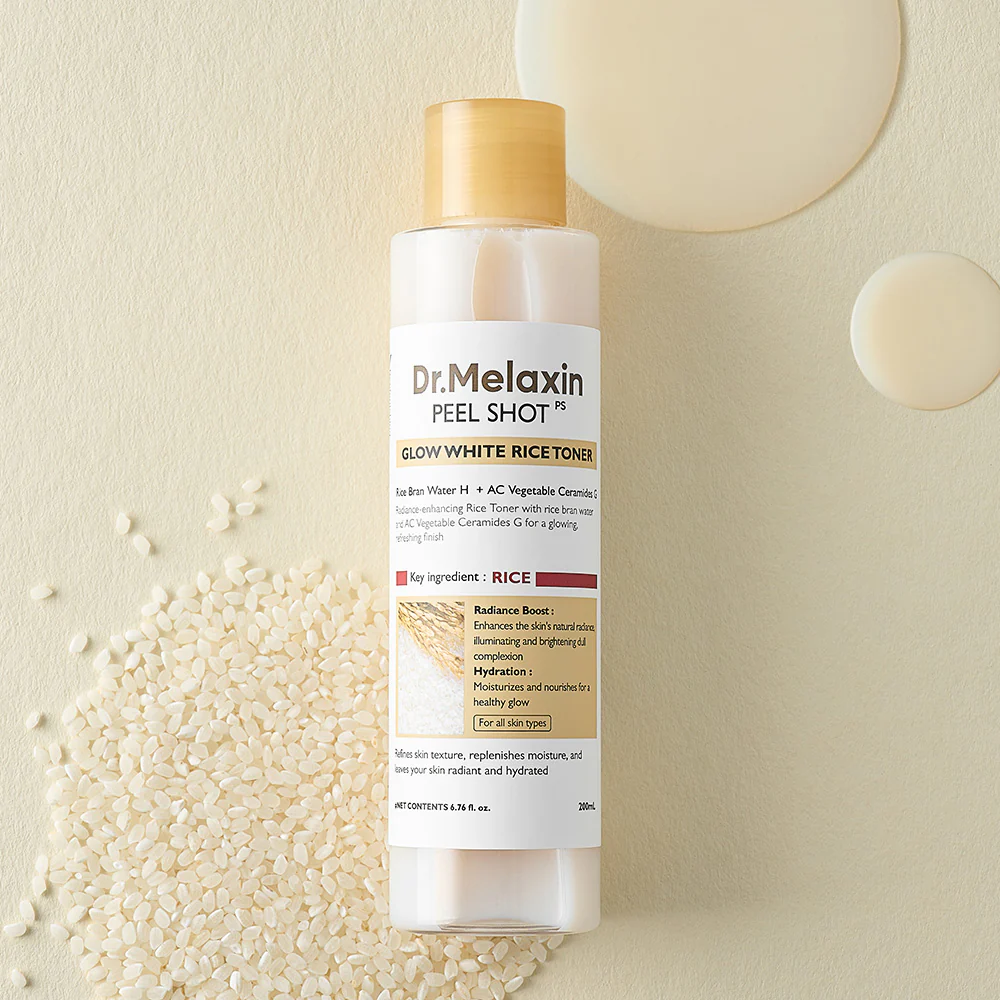 [8809886482465] Dr.Melaxin Peel Shot glow white rice toner 200ml