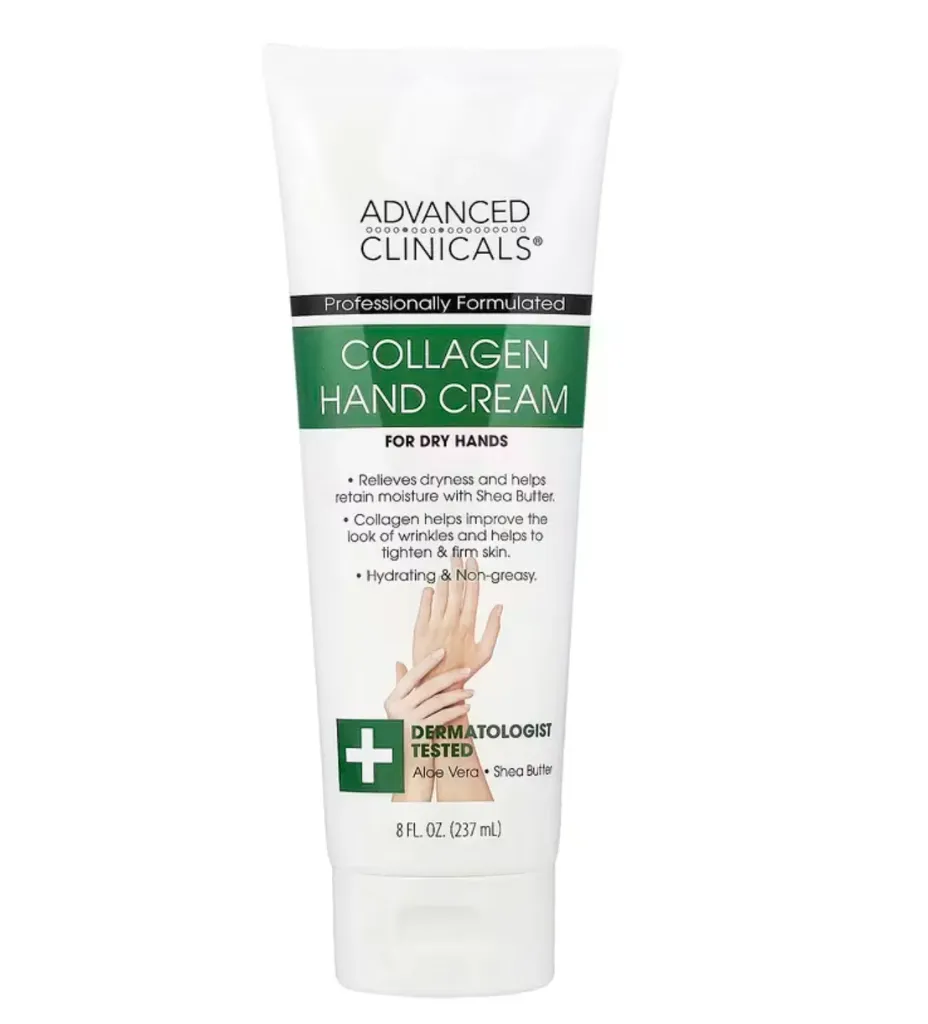 [810400033900] Advanced Clinicals, Collagen Hand Cream, (237 ml)