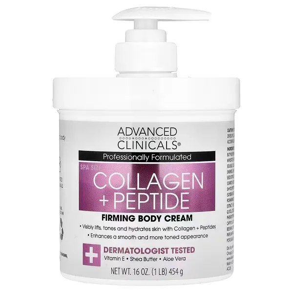 [810400039377] Advanced Clinicals Collagen + Peptide Firming Body Cream (454 g)
