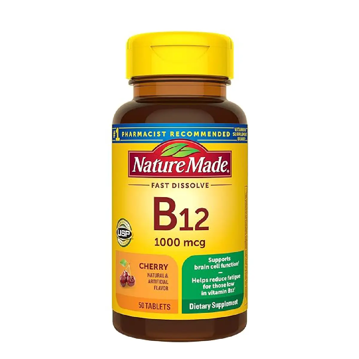 Nature Made B12 1000mcg Cherry – 50 Tablets