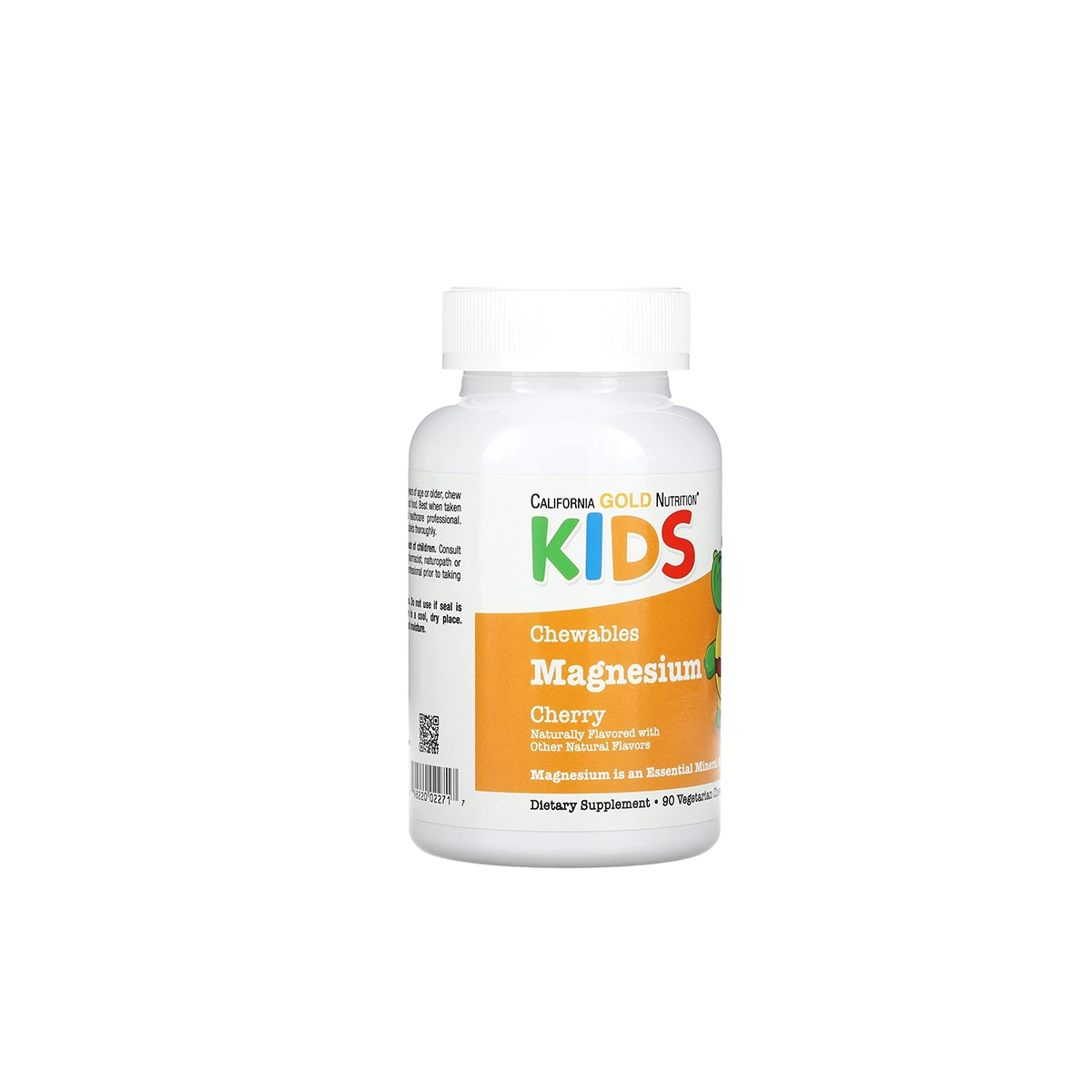 California Gold Nutrition Kids Magnesium Chewables – Cherry Flavor, 90 Vegetarian Tablets