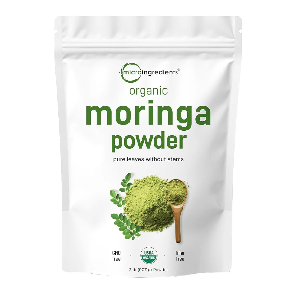 Micro Ingredients Organic Moringa Leaf Powder 907g – Pure Superfood Supplement