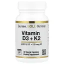 California Gold Nutrition – Vitamin D3 + K2 (5000 IU D3, 120 mcg K2) – 60 Veggie Capsules