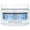 Advanced Clinicals, Keratin, Sleek + Smooth Hair Mask (340 g)